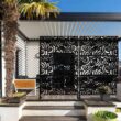 FENCY HD-A-GE04013 76 in. H x 47.2 in. W Galvanized Metal Outdoor Privacy Screens Garden Fence Spoondrift Pattern in Black