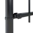 Afoxsos HDDB2004 66.9 in. L x 43.3 in. H Black Steel Garden Fence Decorative Fence with Hoop Top
