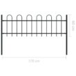 Afoxsos HDDB2004 66.9 in. L x 43.3 in. H Black Steel Garden Fence Decorative Fence with Hoop Top
