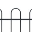 Afoxsos HDDB2004 66.9 in. L x 43.3 in. H Black Steel Garden Fence Decorative Fence with Hoop Top