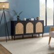JAYDEN CREATION Mercury 56 in. Wide Black Sideboard with 3-Doors JAYDEN CREATION Mercury 56 in. Wide Black Sideboard with 3-Doors