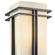 KICHLER Tremillo Hardwired 1-Light Black 4x4 Outdoor Deck Lamp Post Light with Satin Etched Cased Opal (1-Pack)