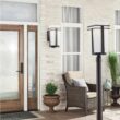 KICHLER Tremillo Hardwired 1-Light Black 4x4 Outdoor Deck Lamp Post Light with Satin Etched Cased Opal (1-Pack)