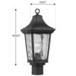 Progress Lighting Marquette Collection 1-Light Textured Black Clear Water Glass New Traditional Outdoor Post Lantern Light Progress Lighting Marquette Collection 1-Light Textured Black Clear Water Glass New Traditional Outdoor Post Lantern Light