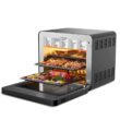 Boyel Living 26 qt. Black Stainless Steel Air Fryer Toaster Oven with 6 Accessories and Extra Large Capacity
