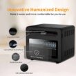 Boyel Living 26 qt. Black Stainless Steel Air Fryer Toaster Oven with 6 Accessories and Extra Large Capacity