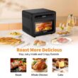 Boyel Living 26 qt. Black Stainless Steel Air Fryer Toaster Oven with 6 Accessories and Extra Large Capacity