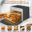 Boyel Living 26 qt. Black Stainless Steel Air Fryer Toaster Oven with 6 Accessories and Extra Large Capacity