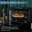 HwoamneT 1200-Watt 4-Slice Black Stainless Steel Toaster Oven Countertop Oven with Built-In Timer