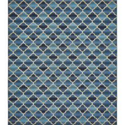 Unique Loom  Outdoor Eden Trellis Blue 10' 0 x 12' 0 Area Rug