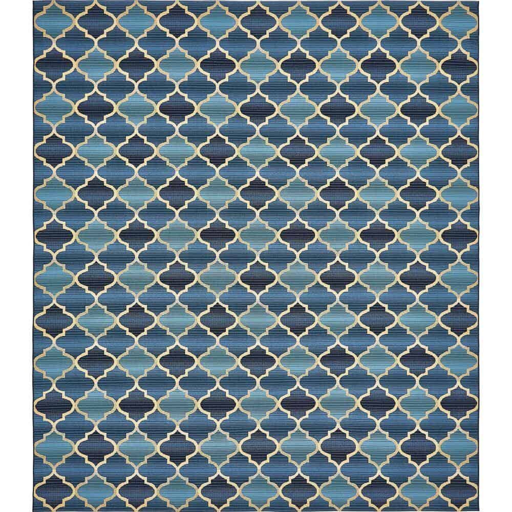 Unique Loom Outdoor Eden Trellis Blue 10' 0 x 12' 0 Area Rug Unique Loom Outdoor Eden Trellis Blue 10' 0 x 12' 0 Area Rug