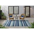 StyleWell Blue/White 9 ft. x 12 ft. Striped Indoor/Outdoor Area Rug