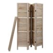 Tunearary Outdoor Sycamore Wood Foldable Screen with Shelves, 4 Panels Tunearary Outdoor Sycamore Wood Foldable Screen with Shelves, 4 Panels