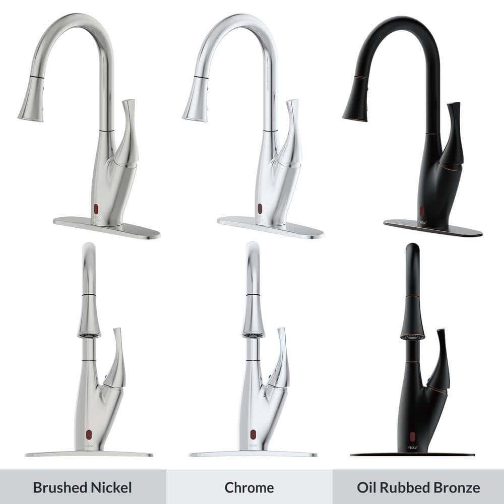 FLOW X Series Single-Handle Pull-Down Sprayer Kitchen Faucet with Motion Sensor in Brushed Nickel FLOW X Series Single-Handle Pull-Down Sprayer Kitchen Faucet with Motion Sensor in Brushed Nickel - Image 6