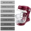 KENMORE Kenmore Elite Ovation 5 Qt Stand Mixer, 500W 10-Speed, Pour-In Top, Beater, Whisk, Dough Hook, Red