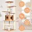 FORCLOVER CJ7431 69 in. H Wood Multi-Layer Platform Cat Tree with Condo with Wood Furniture Cover FORCLOVER CJ7431 69 in. H Wood Multi-Layer Platform Cat Tree with Condo with Wood Furniture Cover
