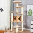 FORCLOVER CJ7431 69 in. H Wood Multi-Layer Platform Cat Tree with Condo with Wood Furniture Cover FORCLOVER CJ7431 69 in. H Wood Multi-Layer Platform Cat Tree with Condo with Wood Furniture Cover