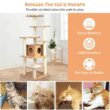 FORCLOVER CJ7431 69 in. H Wood Multi-Layer Platform Cat Tree with Condo with Wood Furniture Cover FORCLOVER CJ7431 69 in. H Wood Multi-Layer Platform Cat Tree with Condo with Wood Furniture Cover