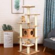 ANGELES HOME M74-8PS31 69 in. Tall Brown Sleep and Play Cat Tree ANGELES HOME M74-8PS31 69 in. Tall Brown Sleep and Play Cat Tree