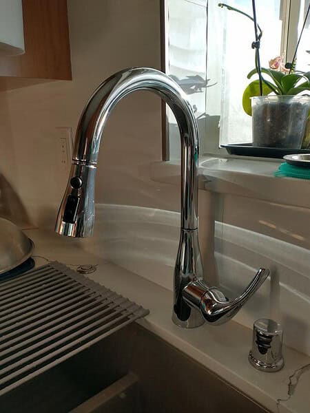 FLOW X Series Single-Handle Pull-Down Sprayer Kitchen Faucet with Motion Sensor in Brushed Nickel FLOW X Series Single-Handle Pull-Down Sprayer Kitchen Faucet with Motion Sensor in Brushed Nickel