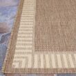 Couristan Recife Wicker Stitch Cocoa-Natural 9 ft. x 9 ft. Round Indoor/Outdoor Area Rug