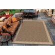 Couristan Recife Wicker Stitch Cocoa-Natural 9 ft. x 9 ft. Round Indoor/Outdoor Area Rug