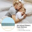 Costway Blue 4 in. Gel-Infused Memory Foam Mattress Topper Ventilated Bed Pad Queen