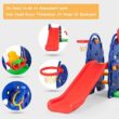 Costway TY325113+ 3 in 1 Junior Children Climber Slide Swing Seat Basketball Hoop Playset Backyard Costway TY325113+ 3 in 1 Junior Children Climber Slide Swing Seat Basketball Hoop Playset Backyard