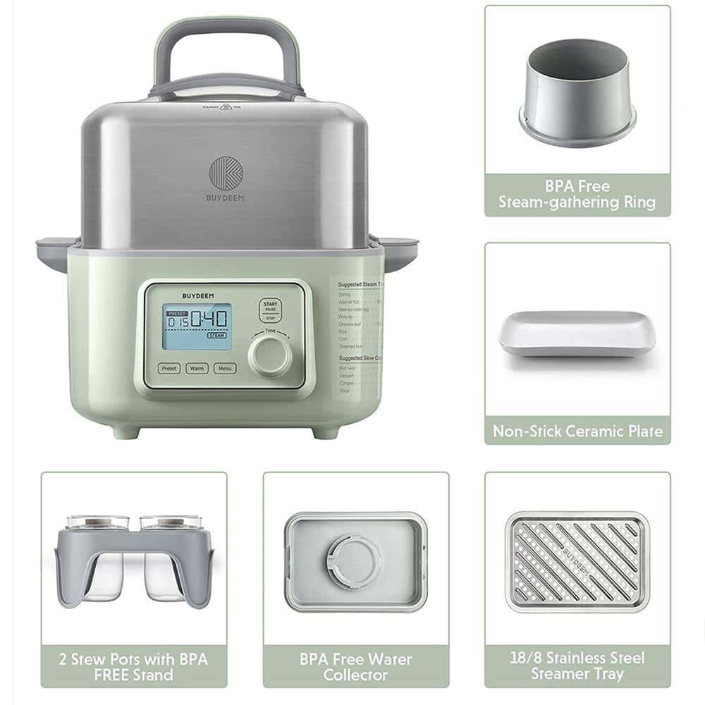 BUYDEEM 5-Qt Stainless Steel Electric Food Steamer with Auto Power-Off Protection BUYDEEM 5-Qt Stainless Steel Electric Food Steamer with Auto Power-Off Protection - Image 5