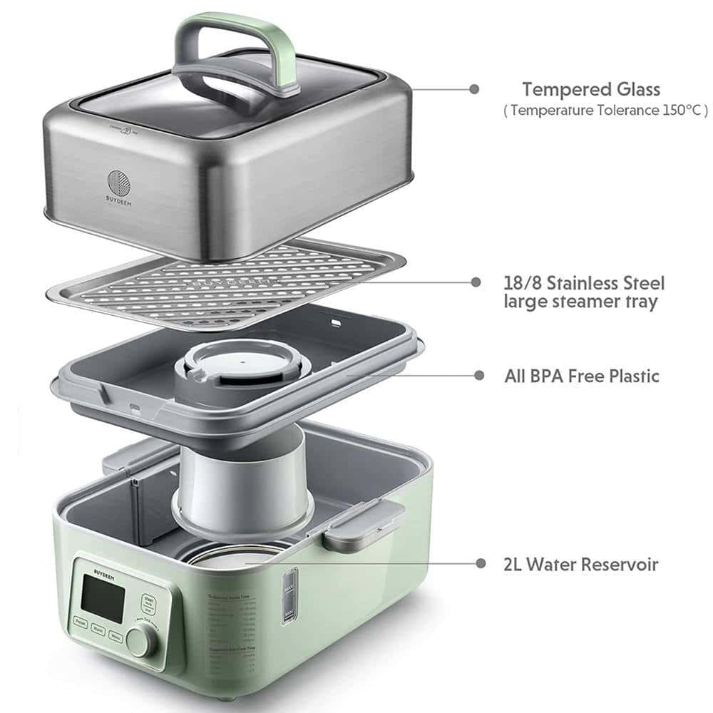 BUYDEEM 5-Qt Stainless Steel Electric Food Steamer with Auto Power-Off Protection BUYDEEM 5-Qt Stainless Steel Electric Food Steamer with Auto Power-Off Protection - Image 3