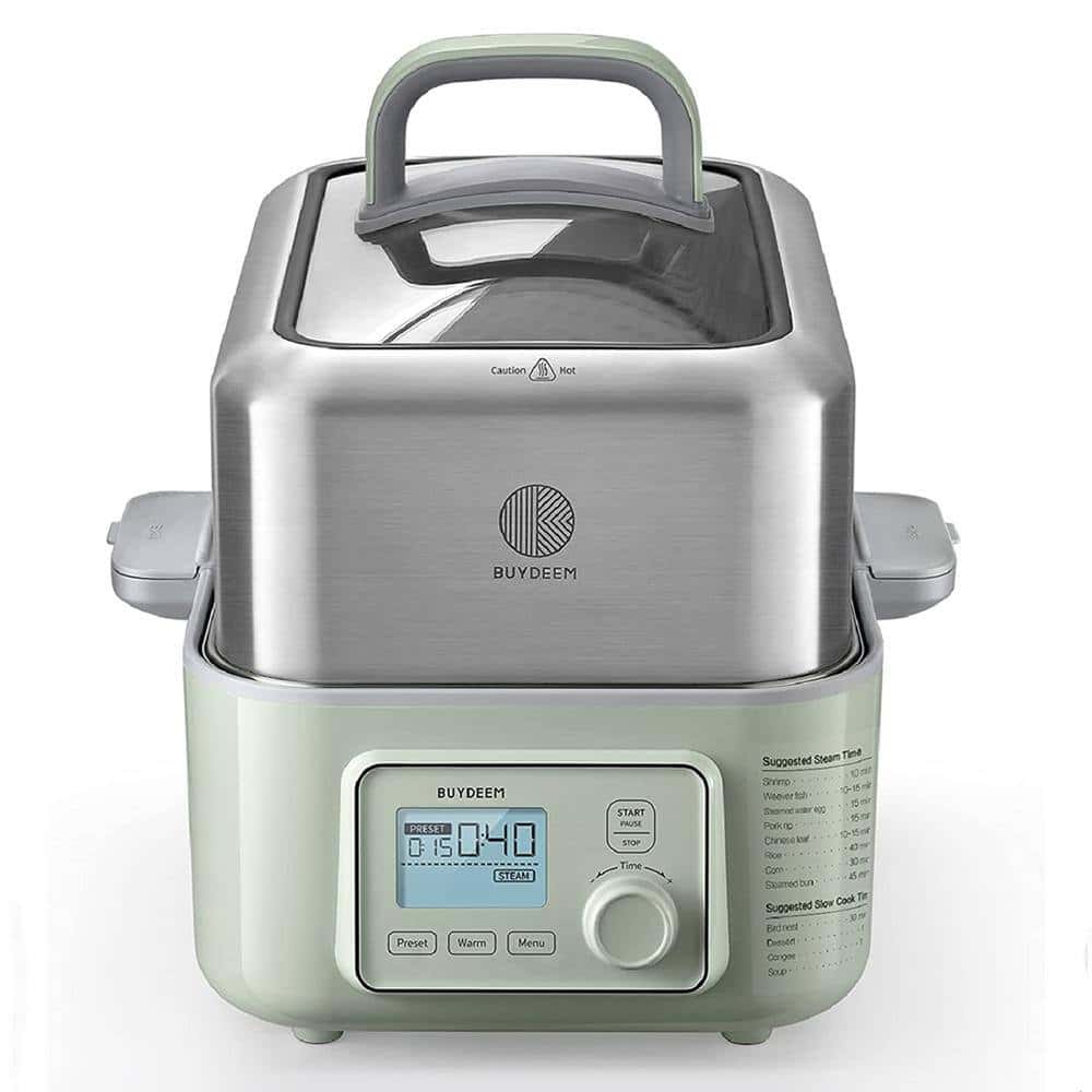 BUYDEEM 5-Qt Stainless Steel Electric Food Steamer with Auto Power-Off Protection BUYDEEM 5-Qt Stainless Steel Electric Food Steamer with Auto Power-Off Protection