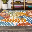 JONATHAN Y Tropics Palm Leaves Cream/Orange 9 ft. x 12 ft. Indoor/Outdoor Area Rug JONATHAN Y Tropics Palm Leaves Cream/Orange 9 ft. x 12 ft. Indoor/Outdoor Area Rug