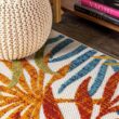 JONATHAN Y Tropics Palm Leaves Cream/Orange 9 ft. x 12 ft. Indoor/Outdoor Area Rug JONATHAN Y Tropics Palm Leaves Cream/Orange 9 ft. x 12 ft. Indoor/Outdoor Area Rug
