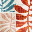 SAFAVIEH Cabana Cream/Red 9 ft. x 12 ft. Abstract Palm Leaf Indoor/Outdoor Patio Area Rug