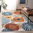 SAFAVIEH Cabana Cream/Red 9 ft. x 12 ft. Floral Leaf Indoor/Outdoor Patio Area Rug