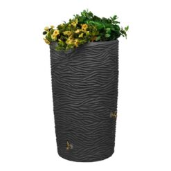 Good Ideas IMP-L65-DAR Impressions Palm 65 Gal. Dark Granite Rain Barrel