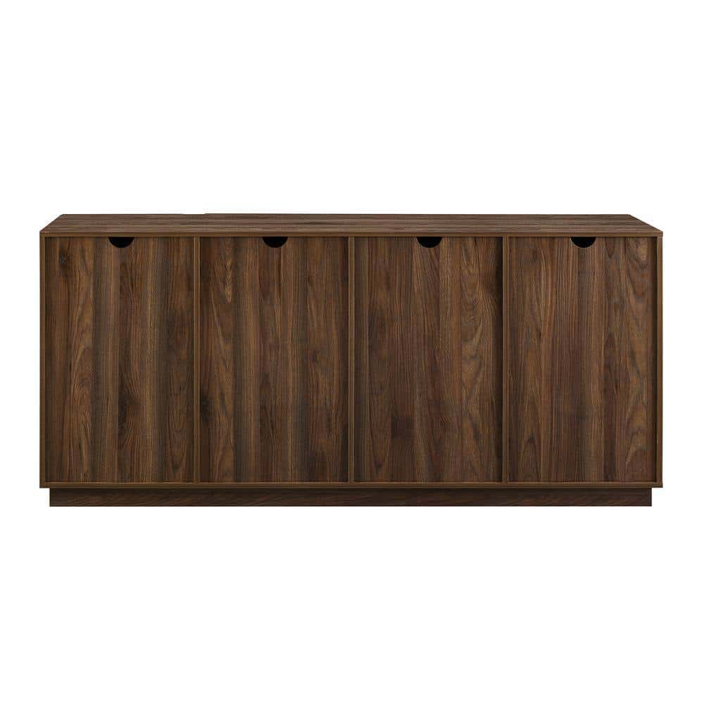 Welwick Designs Dark Walnut Wood and Metal Accent Modern 4-Door Sideboard Welwick Designs Dark Walnut Wood and Metal Accent Modern 4-Door Sideboard - Image 7