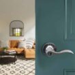 DELANEY HARDWARE KIT#BN3001R-PP 5-Bennett Satin Nickel Entry Door Handles and 5-Satin Nickel Single Cylinder Deadbolt All Keyed Alike