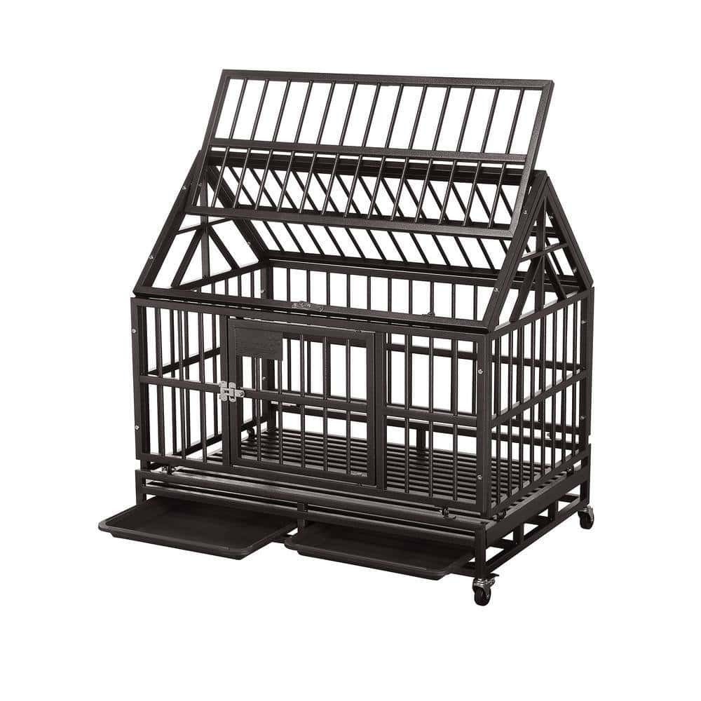 Tatayosi YH-H-PP-DC031 38 in. Outdoor Heavy-Duty Metal Iron Dog Cage in Brown Tatayosi YH-H-PP-DC031 38 in. Outdoor Heavy-Duty Metal Iron Dog Cage in Brown