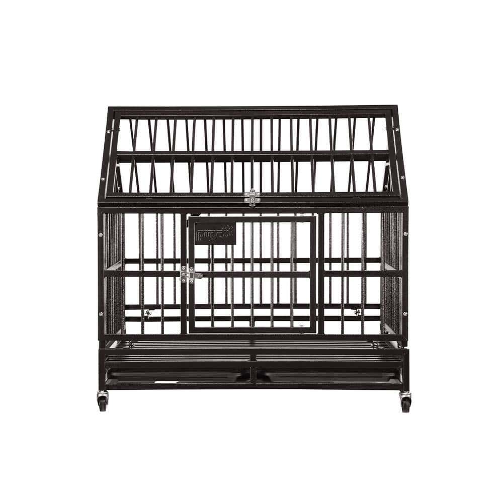 Tatayosi YH-H-PP-DC031 38 in. Outdoor Heavy-Duty Metal Iron Dog Cage in Brown Tatayosi YH-H-PP-DC031 38 in. Outdoor Heavy-Duty Metal Iron Dog Cage in Brown - Image 2