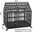 Tatayosi J-H-W20658500 Heavy-Duty Carbon steel Dog Cage pet Crate with Roof