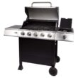 Dyna-Glo DGB515SDP-D 5-Burner Open Cart Propane Gas Grill in Stainless Steel with Side Burner