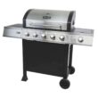 Dyna-Glo DGB515SDP-D 5-Burner Open Cart Propane Gas Grill in Stainless Steel with Side Burner