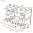 Harper & Bright Designs Espresso Twin over Full Wood Bunk Bed with 2-Drawers