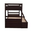 Harper & Bright Designs Espresso Twin over Full Wood Bunk Bed with 2-Drawers