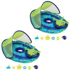 SwimWays Baby 9 to 24 months Spring Float Activity Center Pool Raft with Sun Canopy (2 Pack)