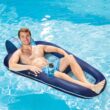 Aqua Leisure Luxury Water Lounge Pool Float with Headrest, Blue (2 Pack)