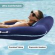 Aqua Leisure Luxury Water Lounge Pool Float with Headrest, Blue (2 Pack)