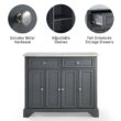 CROSLEY FURNITURE Avery Grey Kitchen Island CROSLEY FURNITURE Avery Grey Kitchen Island