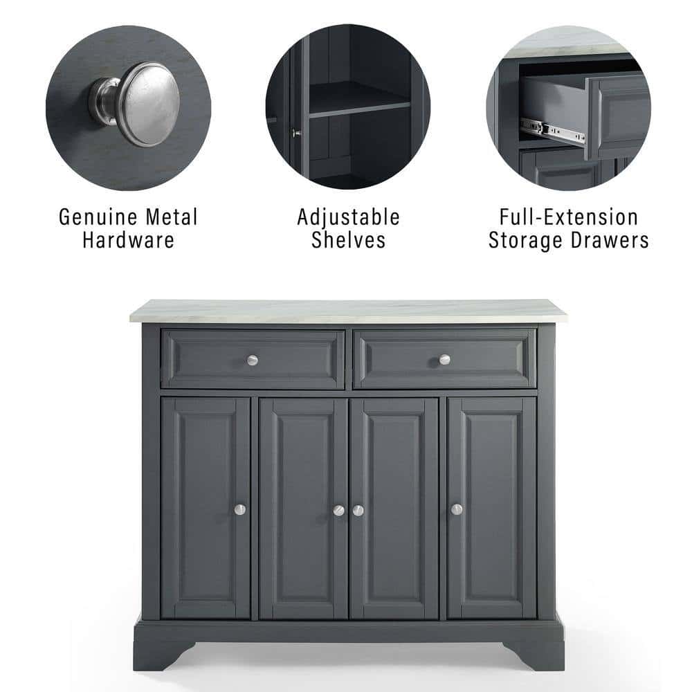 CROSLEY FURNITURE Avery Grey Kitchen Island CROSLEY FURNITURE Avery Grey Kitchen Island - Image 4